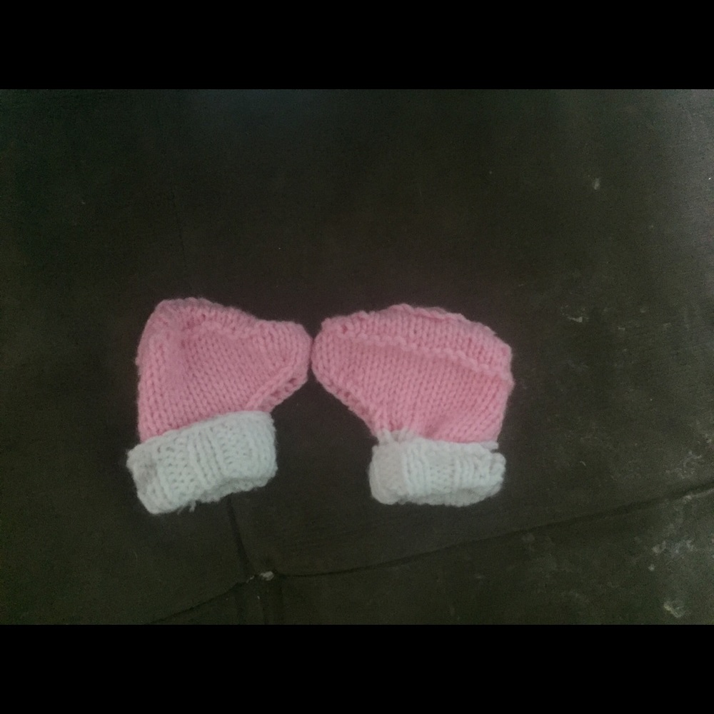 Hand knitted baby booties